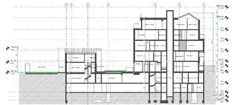 Immeuble de logements avec deux niveaux de sous-sols